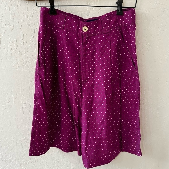 Vintage Gap High Waisted Purple Polka Dot Trouser Shorts Faux Skirt Size 11/12 - Picture 1 of 10